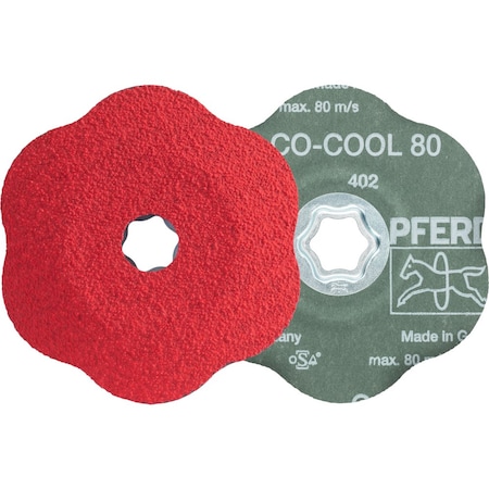 Pferd COMBICLICK CONTOUR Fiber Disc, 5'' Dia, 80 Grit, Ceramic oxide CO-COOL 40801